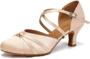 Women's Ballroom Dance Shoes Closed Toe Latin Salsa Ladies Waltz Social Dancing Heels Shoes