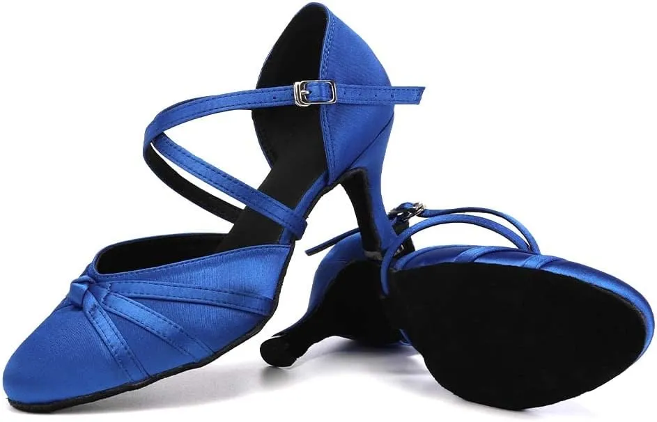 Women's Ballroom Dance Shoes Closed Toe Latin Salsa Ladies Waltz Social Dancing Heels Shoes