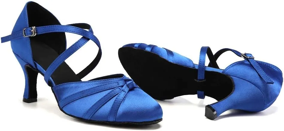Women's Ballroom Dance Shoes Closed Toe Latin Salsa Ladies Waltz Social Dancing Heels Shoes