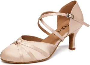 Women's Ballroom Dance Shoes Closed Toe Latin Salsa Ladies Waltz Social Dancing Heels Shoes