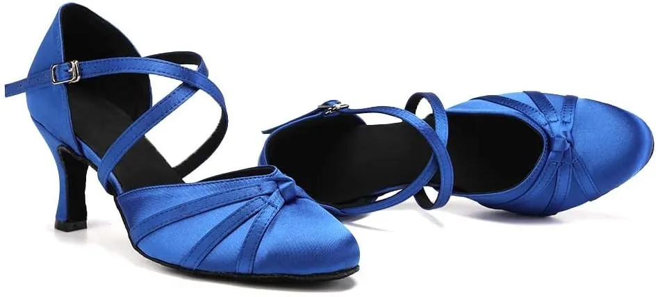 Women's Ballroom Dance Shoes Closed Toe Latin Salsa Ladies Waltz Social Dancing Heels Shoes