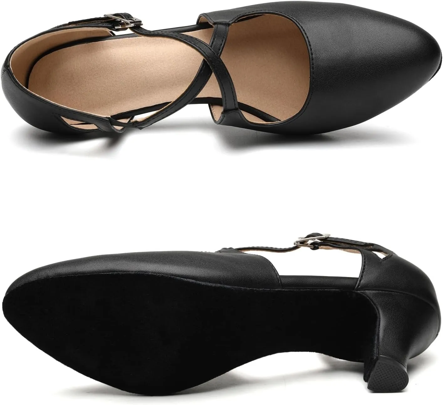 Women's Cross Strap Character Shoes Non-Slip Latin Salsa Dance Shoes Ballroom Performence Dancing Shoes