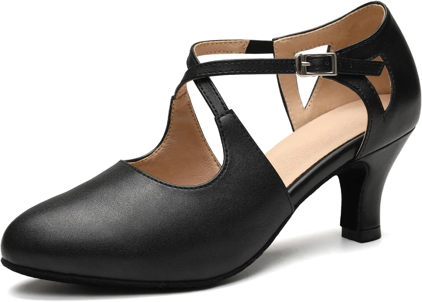 Women's Cross Strap Character Shoes Non-Slip Latin Salsa Dance Shoes Ballroom Performence Dancing Shoes