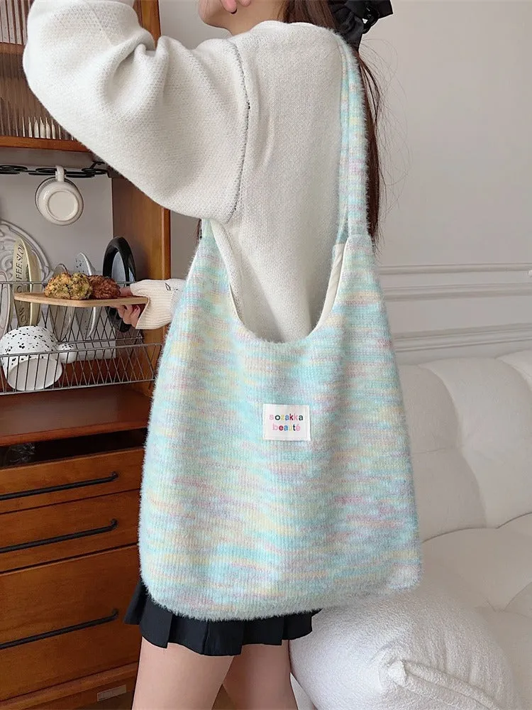 Women's Cute Furry Large Capacity Book Single Shoulder Bags