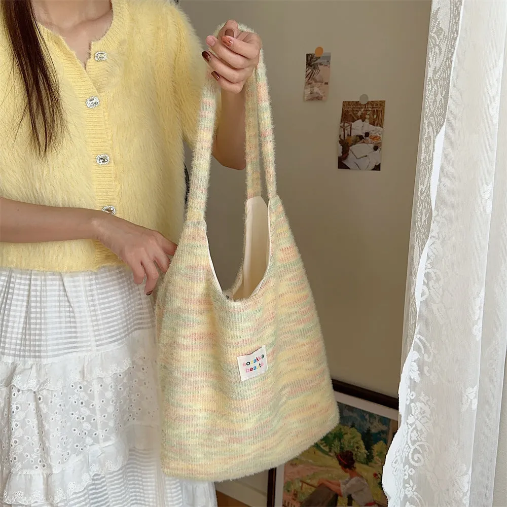 Women's Cute Furry Large Capacity Book Single Shoulder Bags