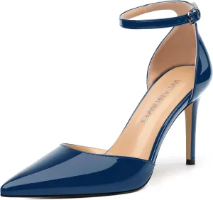 Women's High Heel Pointed Toe Shallow Mouth Single Shoes,Elegant and Charming Ankle Strap Wrap Heel Pumps,Party,Wedding,Dating,Banquet Dress Shoes