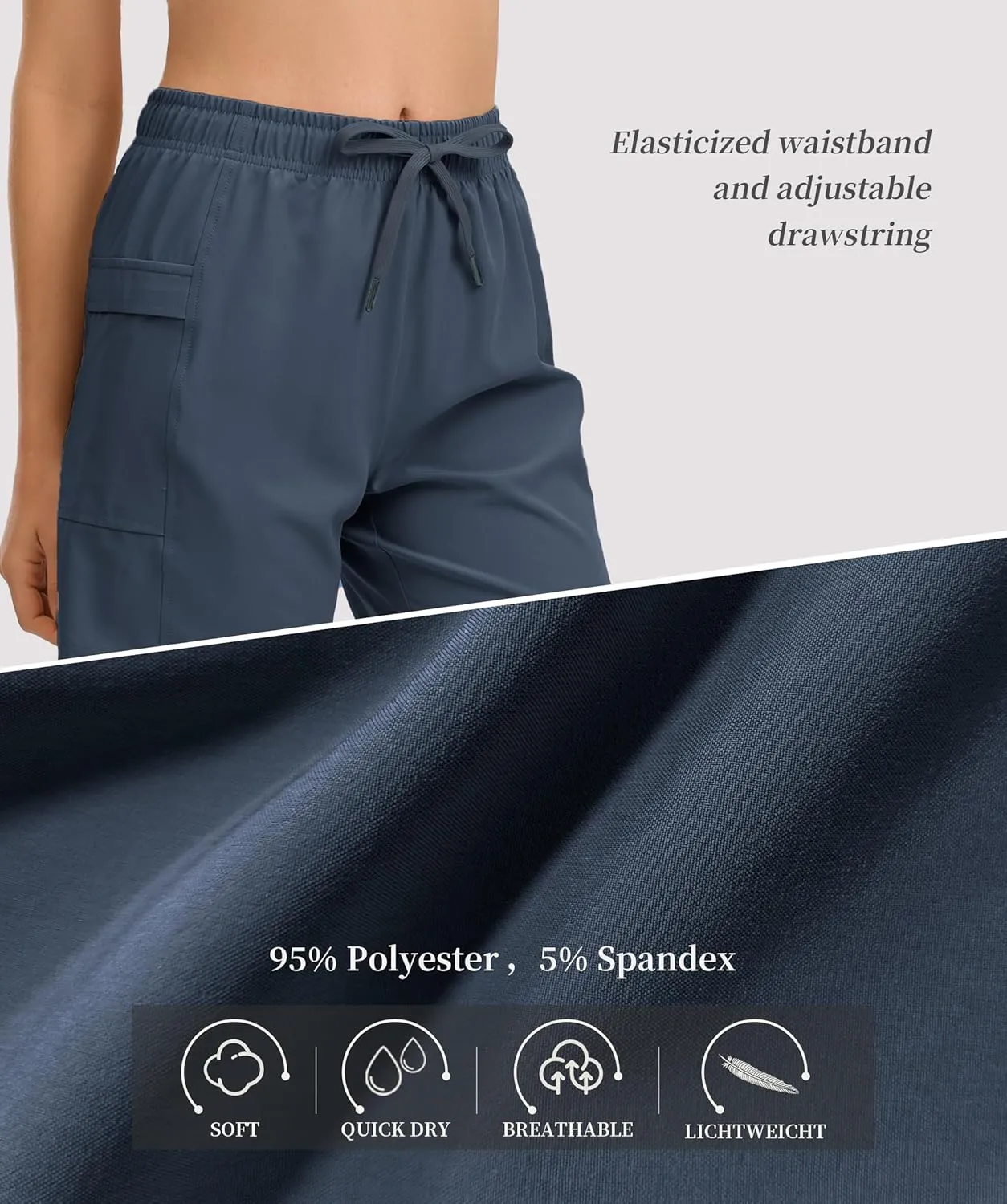Women's Hiking Cargo Casual Shorts 6 inches Lightweight Quick Dry Athletic Shorts for Golf Workout Travel Summer 2025