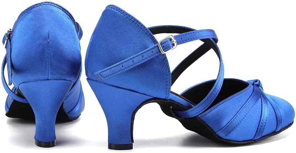 Women's Latin Ballroom Dance Shoes Closed Toe Salsa Waltz Tango Performance Dancing Practice Shoes