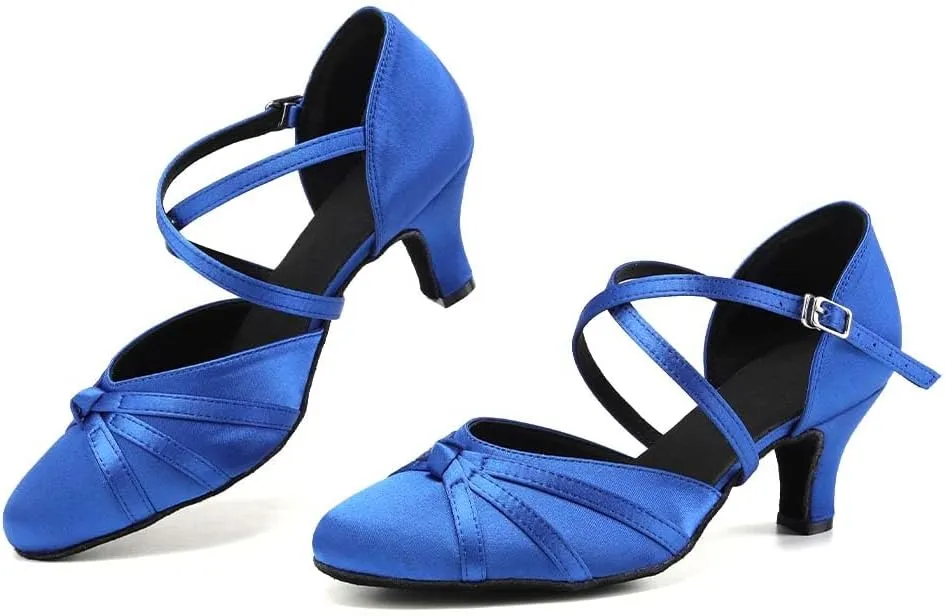 Women's Latin Ballroom Dance Shoes Closed Toe Salsa Waltz Tango Performance Dancing Practice Shoes