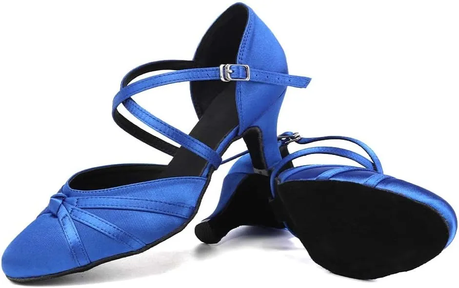 Women's Latin Ballroom Dance Shoes Closed Toe Salsa Waltz Tango Performance Dancing Practice Shoes