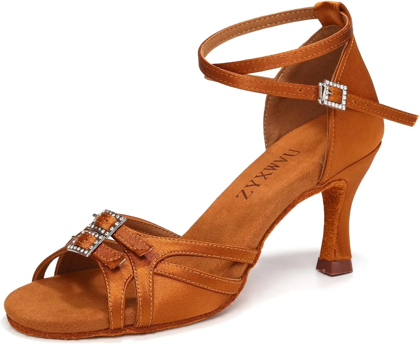 Women's Latin Ballroom Dance Shoes Satin Salsa Professiona Dance Shoes Suede Sole
