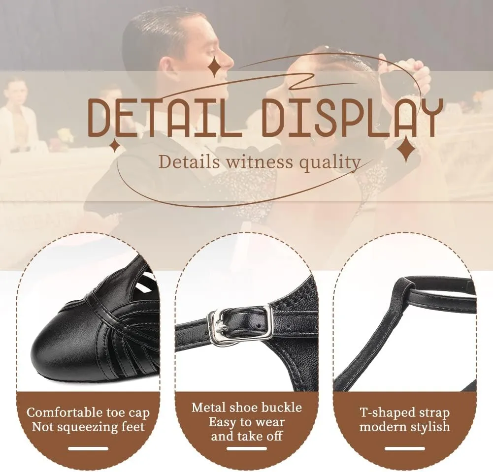 Women's Latin Dance Shoes Closed Toe Ballroom Dancing Practice Shoes CMJ-511