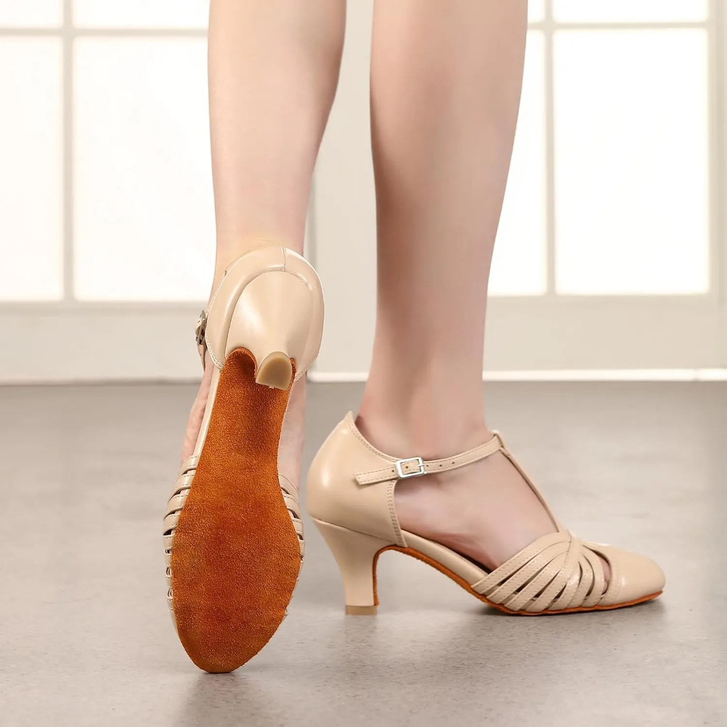 Women's Latin Dance Shoes Closed Toe Ballroom Dancing Practice Shoes CMJ-511