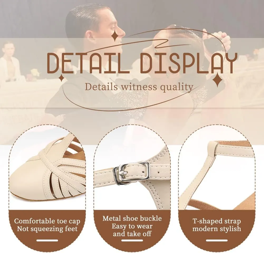 Women's Latin Dance Shoes Closed Toe Ballroom Dancing Practice Shoes CMJ-511