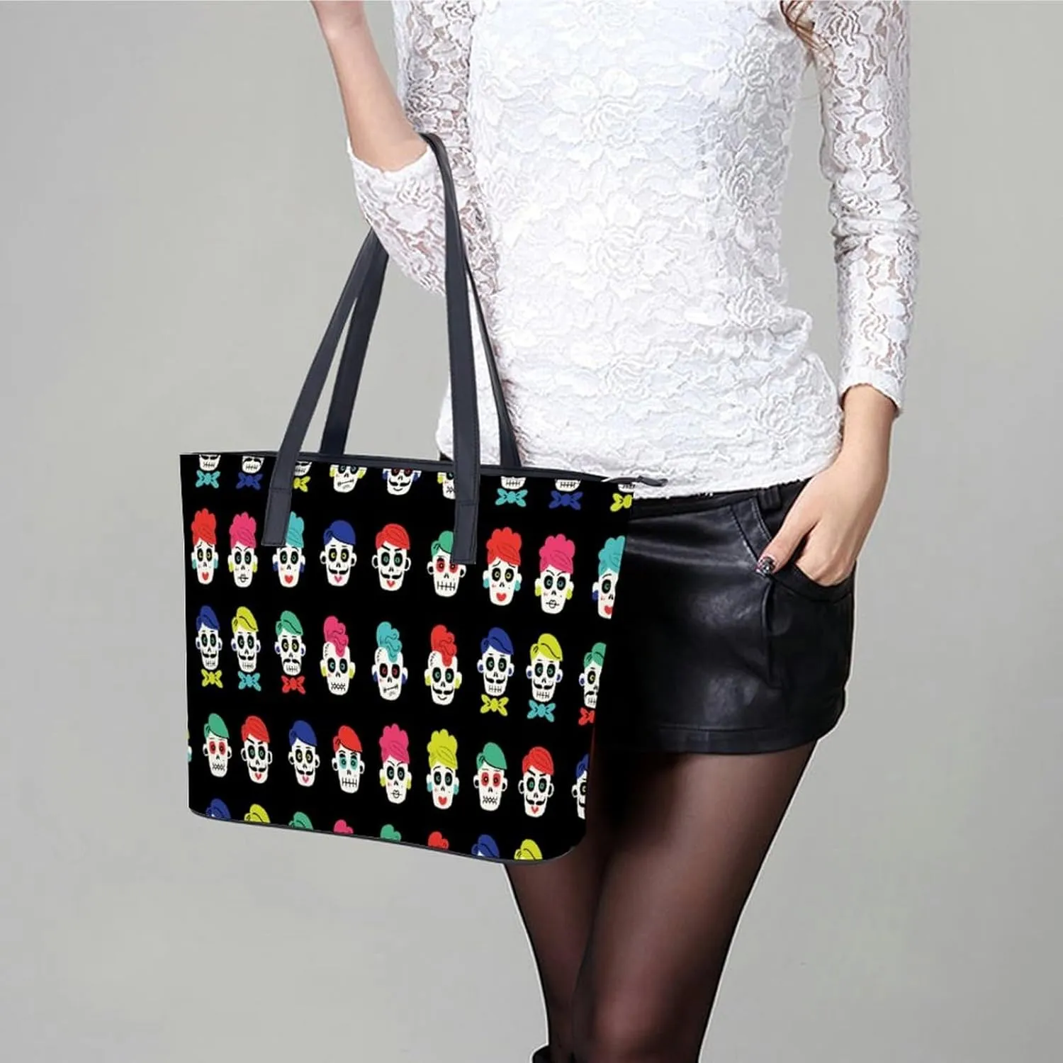 Women's Leather Tote Bag Fashion Handbag for Work Travel Shopping Daily Use Large Capacity Shoulder Purse