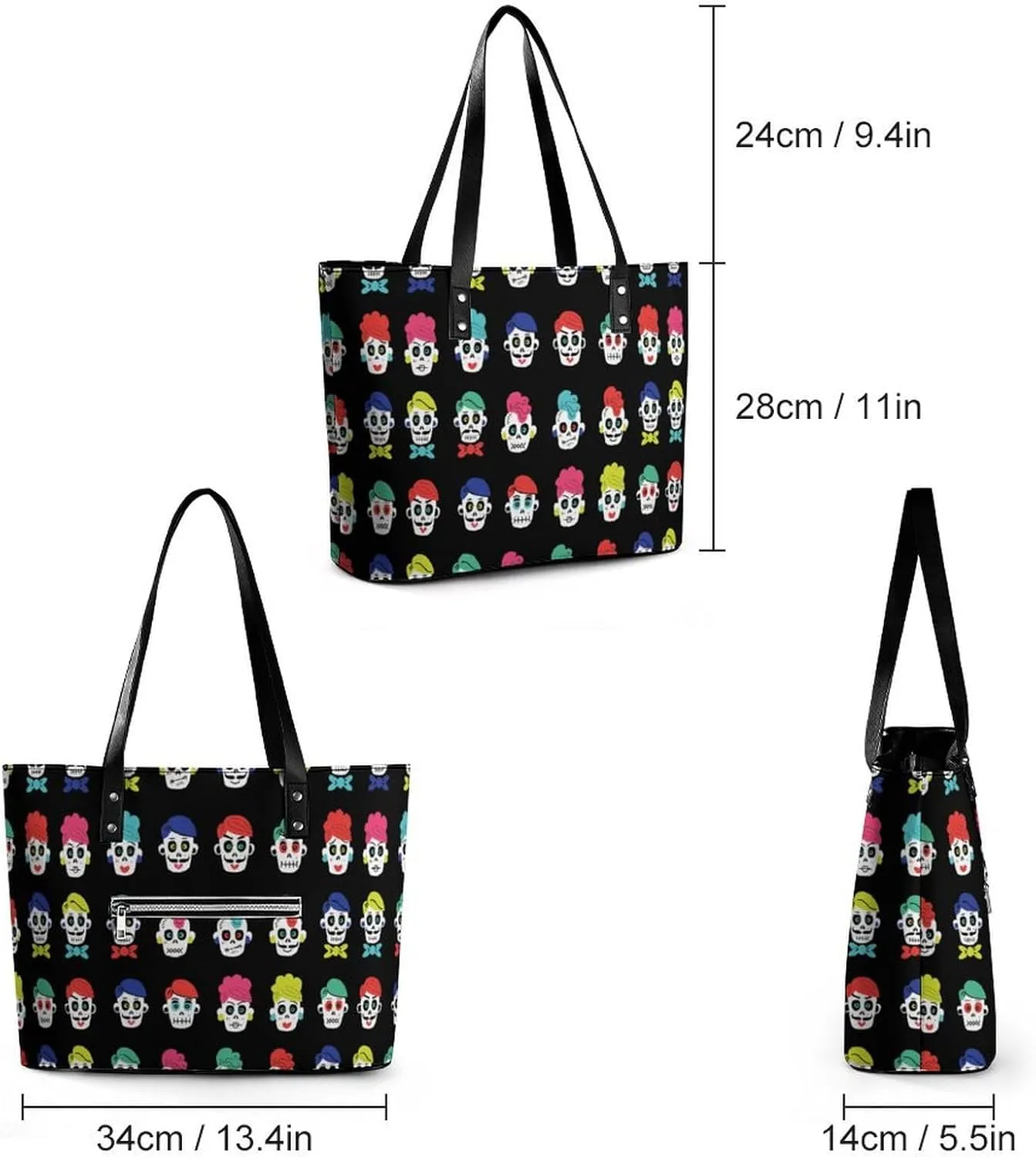 Women's Leather Tote Bag Fashion Handbag for Work Travel Shopping Daily Use Large Capacity Shoulder Purse