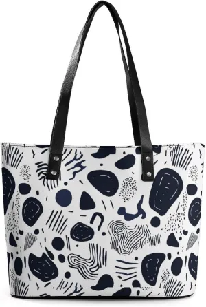 Women's Leather Tote Bag Fashion Handbag for Work Travel Shopping Daily Use Large Capacity Shoulder Purse