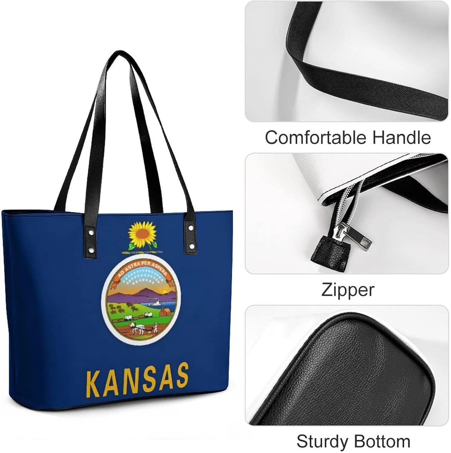 Women's Leather Tote Bag Fashion Handbag for Work Travel Shopping Daily Use Large Capacity Shoulder Purse