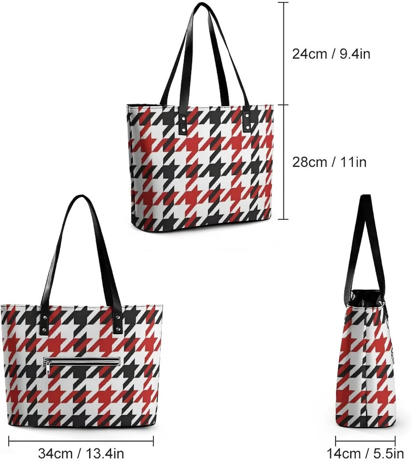 Women's Leather Tote Bag Fashion Handbag for Work Travel Shopping Daily Use Large Capacity Shoulder Purse