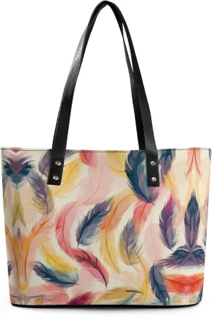 Women's Leather Tote Bag Fashion Handbag for Work Travel Shopping Daily Use Large Capacity Shoulder Purse