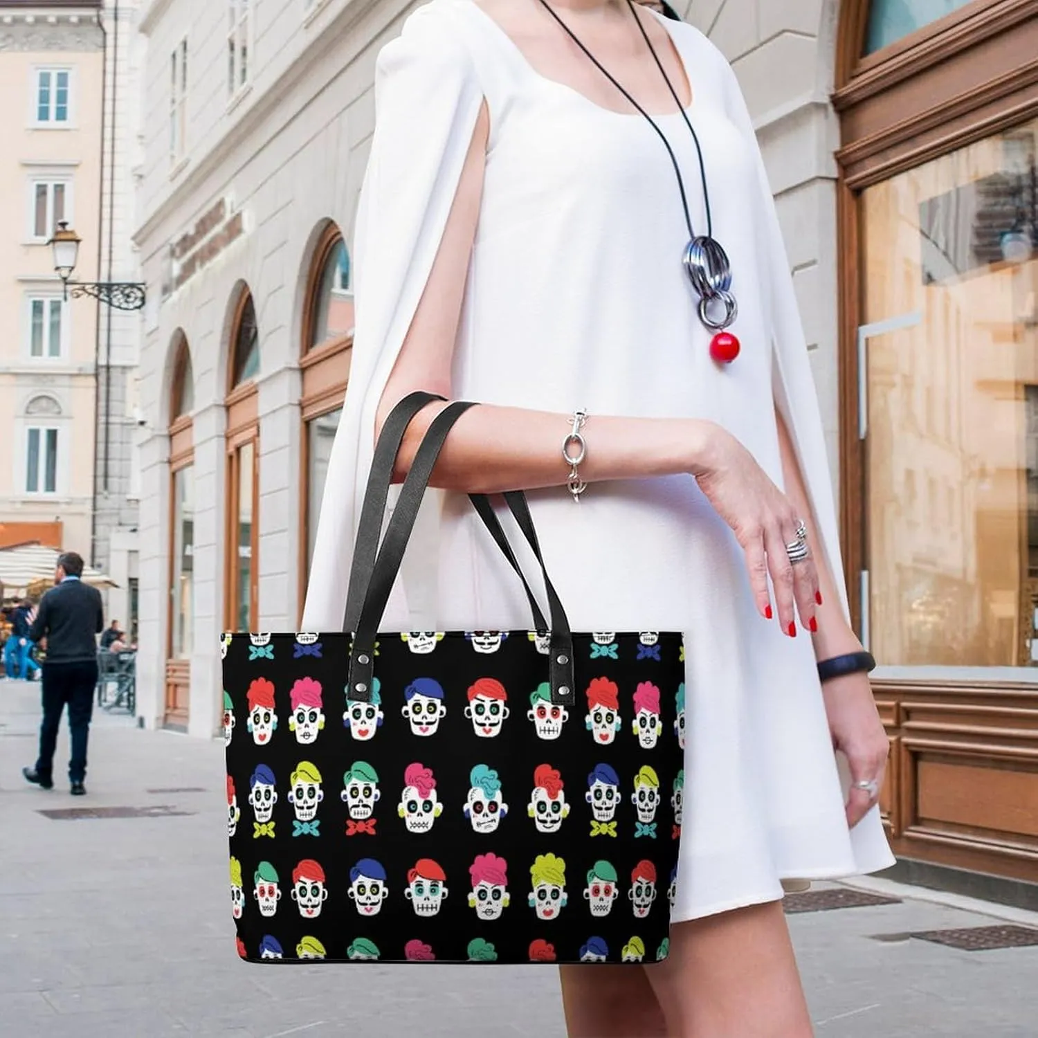 Women's Leather Tote Bag Fashion Handbag for Work Travel Shopping Daily Use Large Capacity Shoulder Purse
