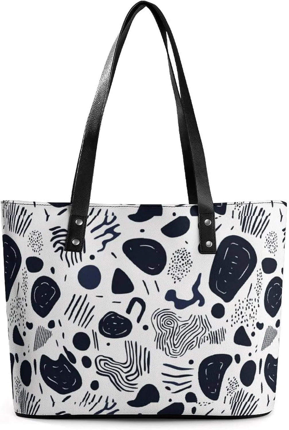 Women's Leather Tote Bag Fashion Handbag for Work Travel Shopping Daily Use Large Capacity Shoulder Purse