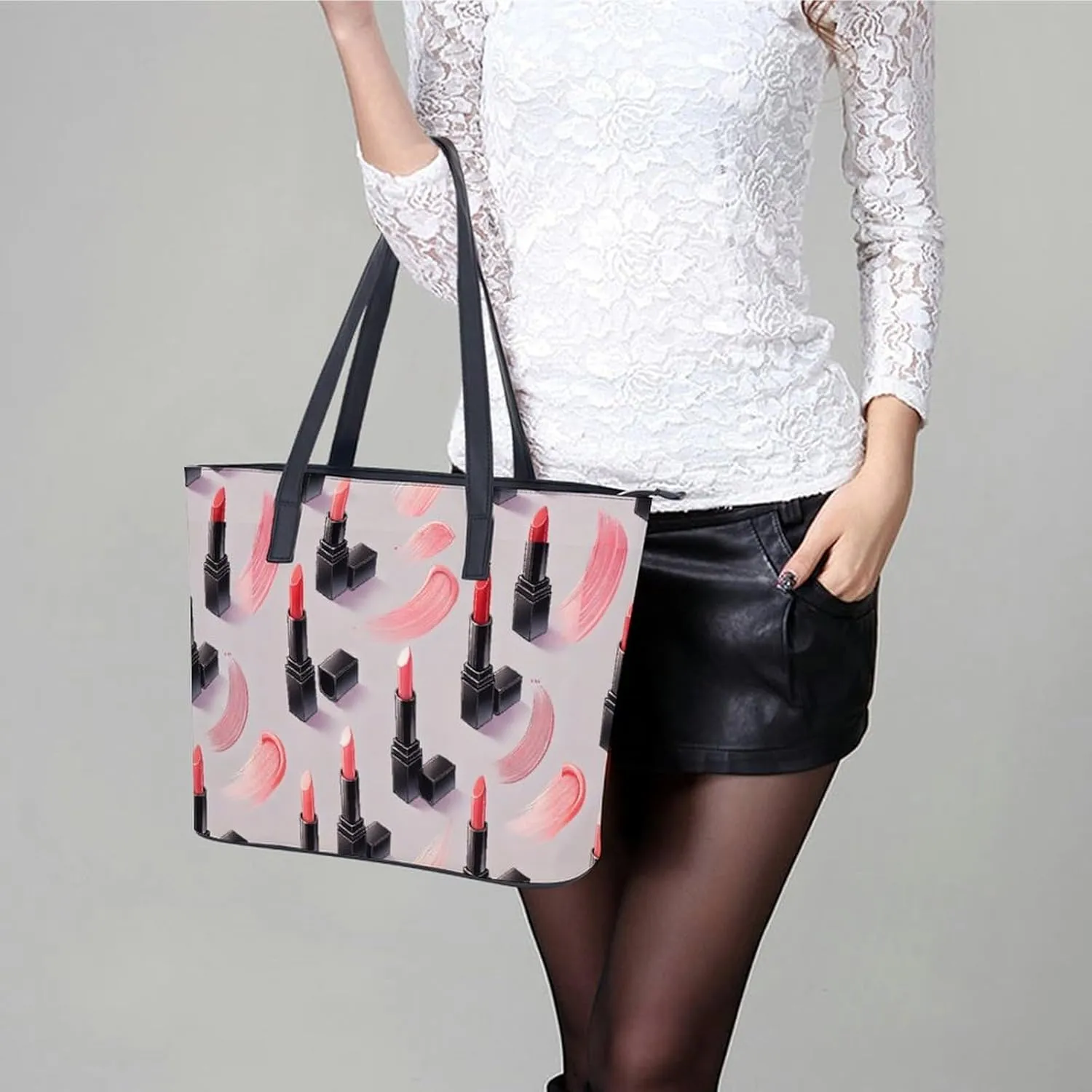 Women's Leather Tote Bag Fashion Handbag for Work Travel Shopping Daily Use Large Capacity Shoulder Purse