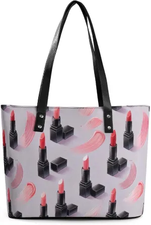 Women's Leather Tote Bag Fashion Handbag for Work Travel Shopping Daily Use Large Capacity Shoulder Purse