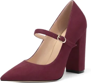 Women's Pumps Heels, Pointed Toe Tuxedo Solid Pumps, Fashion Backstrap Pumps Shoes for Women