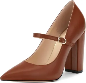 Women's Pumps Heels, Pointed Toe Tuxedo Solid Pumps, Fashion Backstrap Pumps Shoes for Women