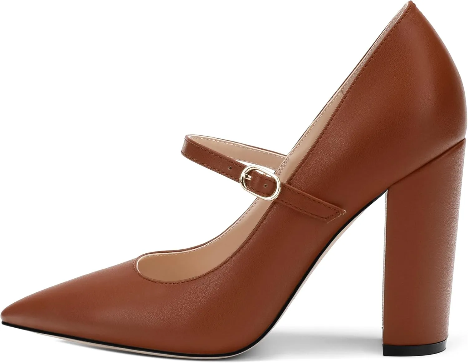 Women's Pumps Heels, Pointed Toe Tuxedo Solid Pumps, Fashion Backstrap Pumps Shoes for Women