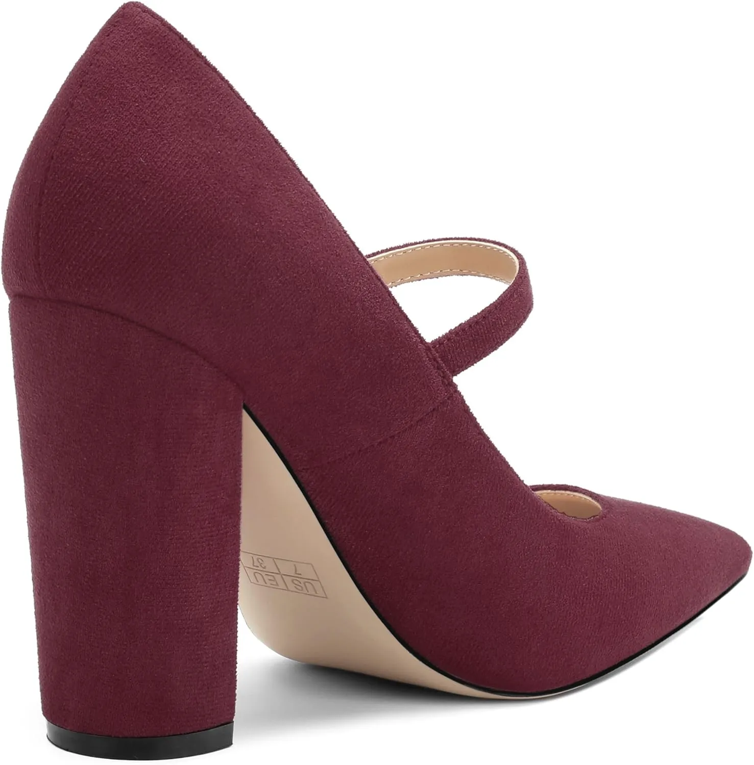 Women's Pumps Heels, Pointed Toe Tuxedo Solid Pumps, Fashion Backstrap Pumps Shoes for Women
