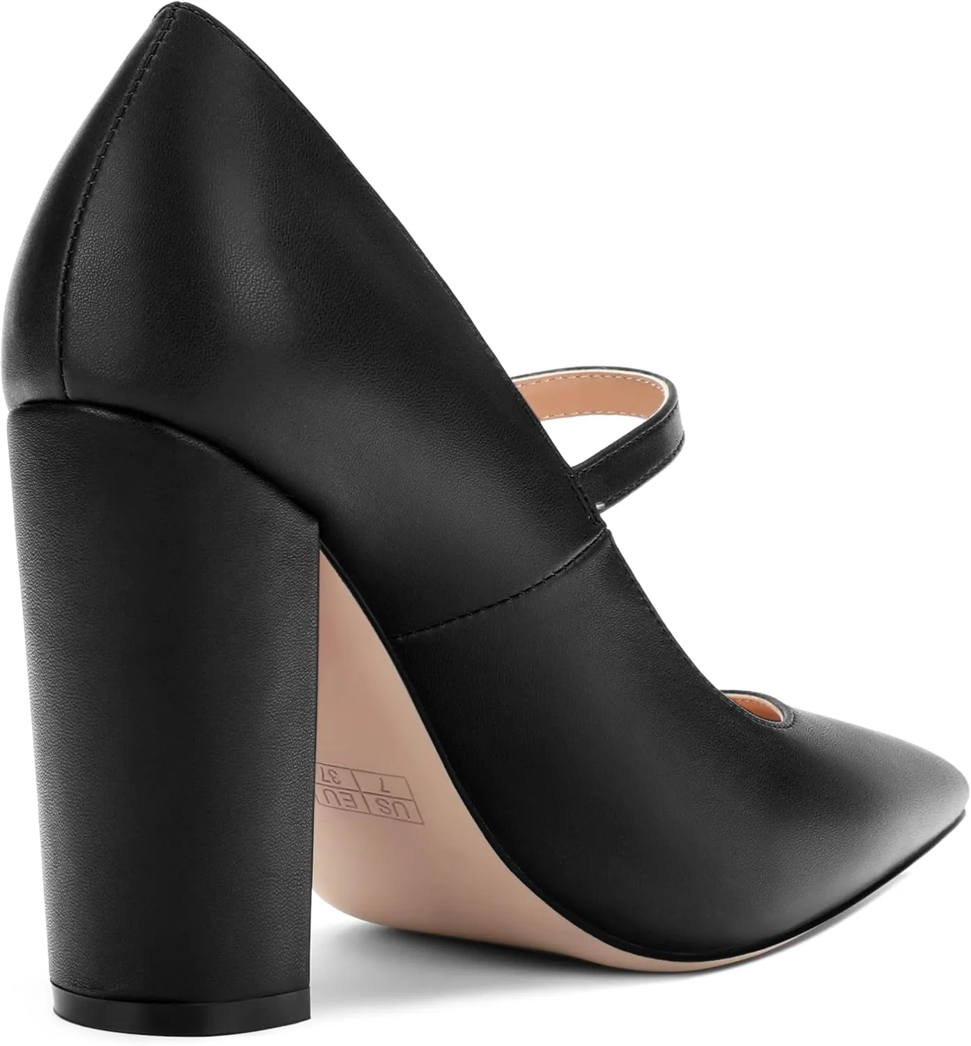 Women's Pumps Heels, Pointed Toe Tuxedo Solid Pumps, Fashion Backstrap Pumps Shoes for Women