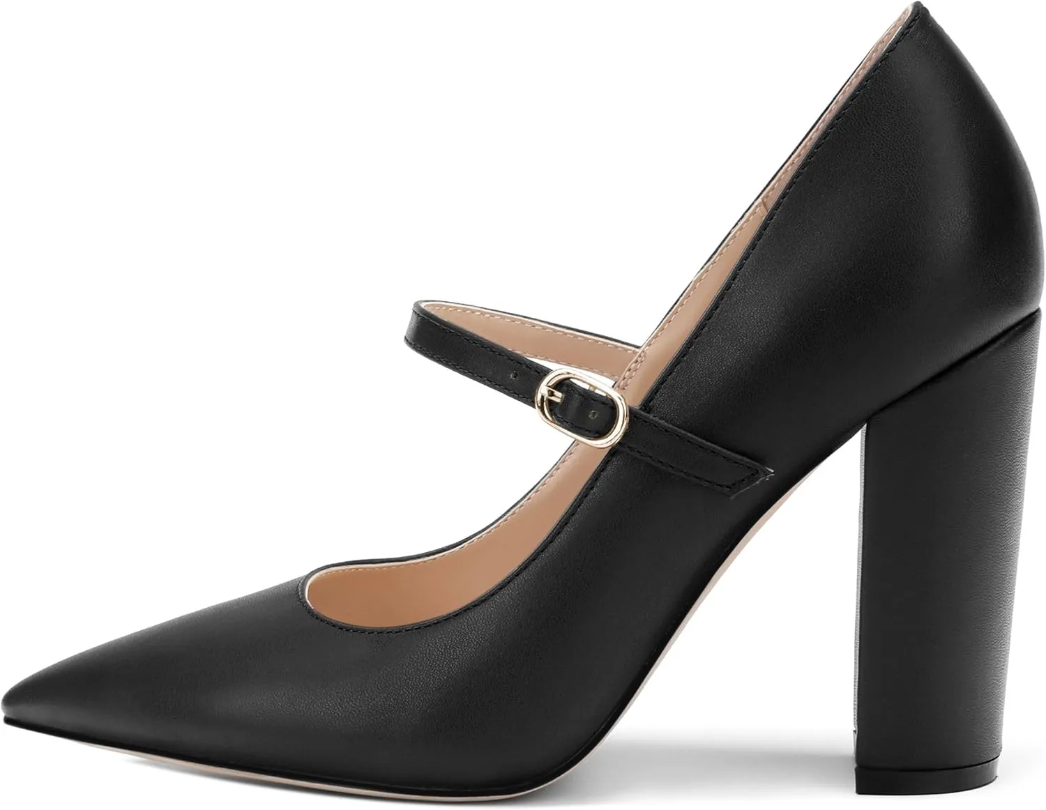 Women's Pumps Heels, Pointed Toe Tuxedo Solid Pumps, Fashion Backstrap Pumps Shoes for Women