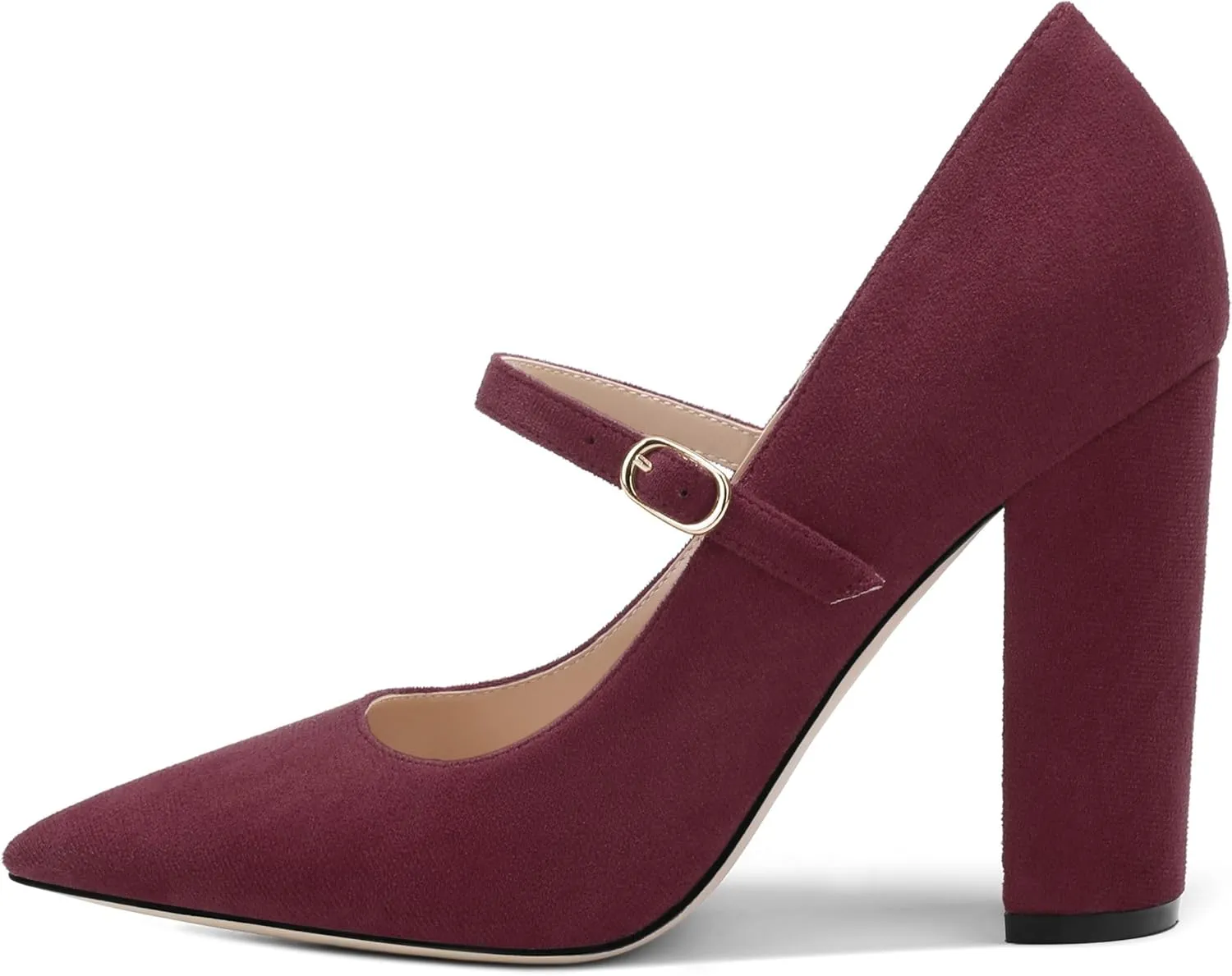 Women's Pumps Heels, Pointed Toe Tuxedo Solid Pumps, Fashion Backstrap Pumps Shoes for Women