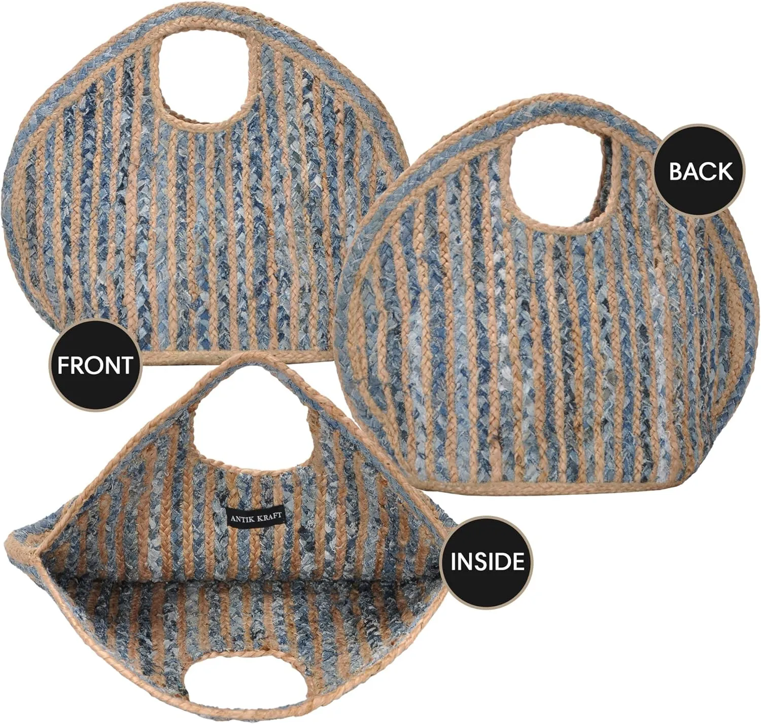 Women's Ruhi Tote Bag, Jute Tote Bags for Women, Purses and Handbags, Interwoven Cotton Material
