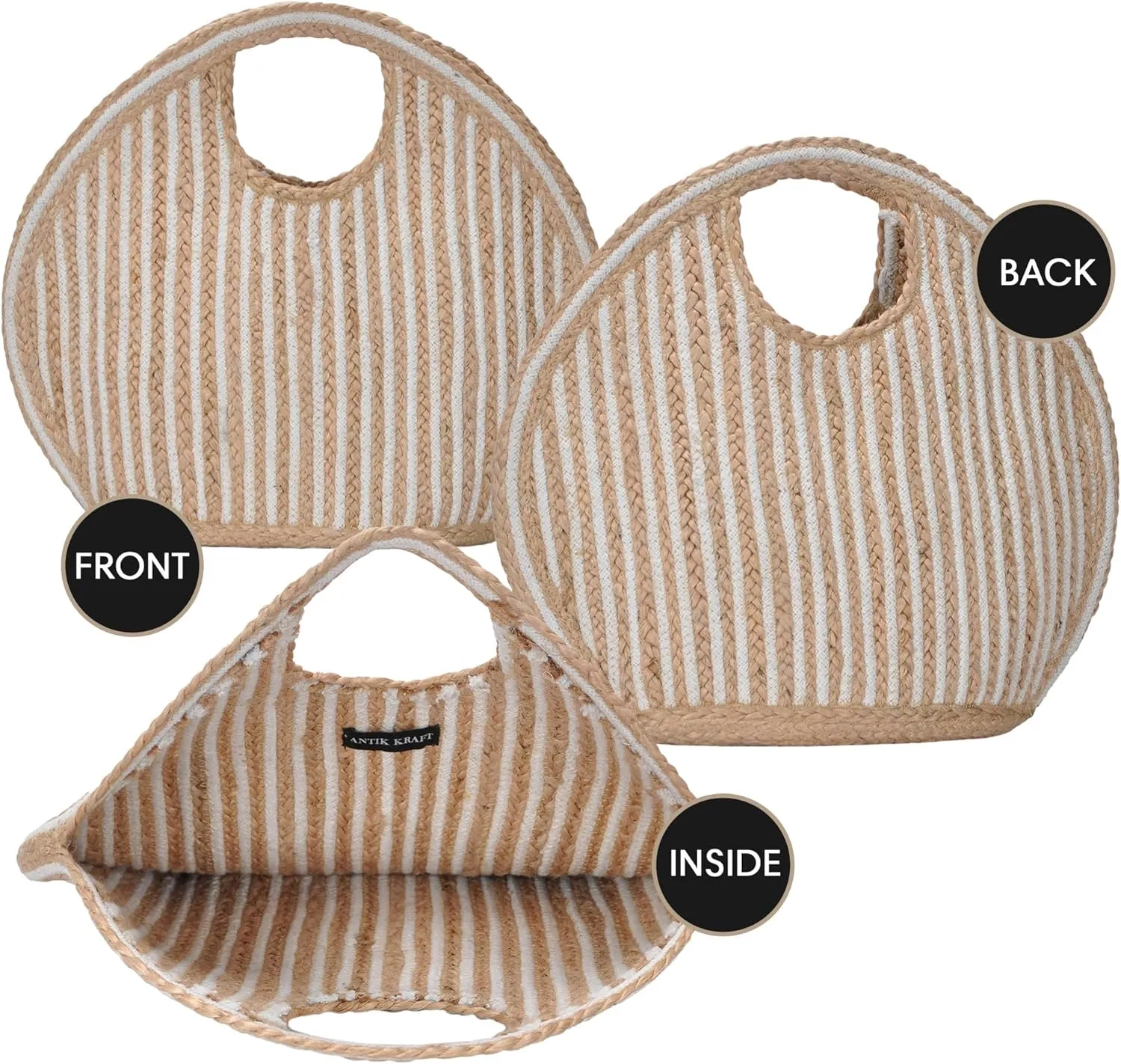 Women's Ruhi Tote Bag, Jute Tote Bags for Women, Purses and Handbags, Interwoven Cotton Material