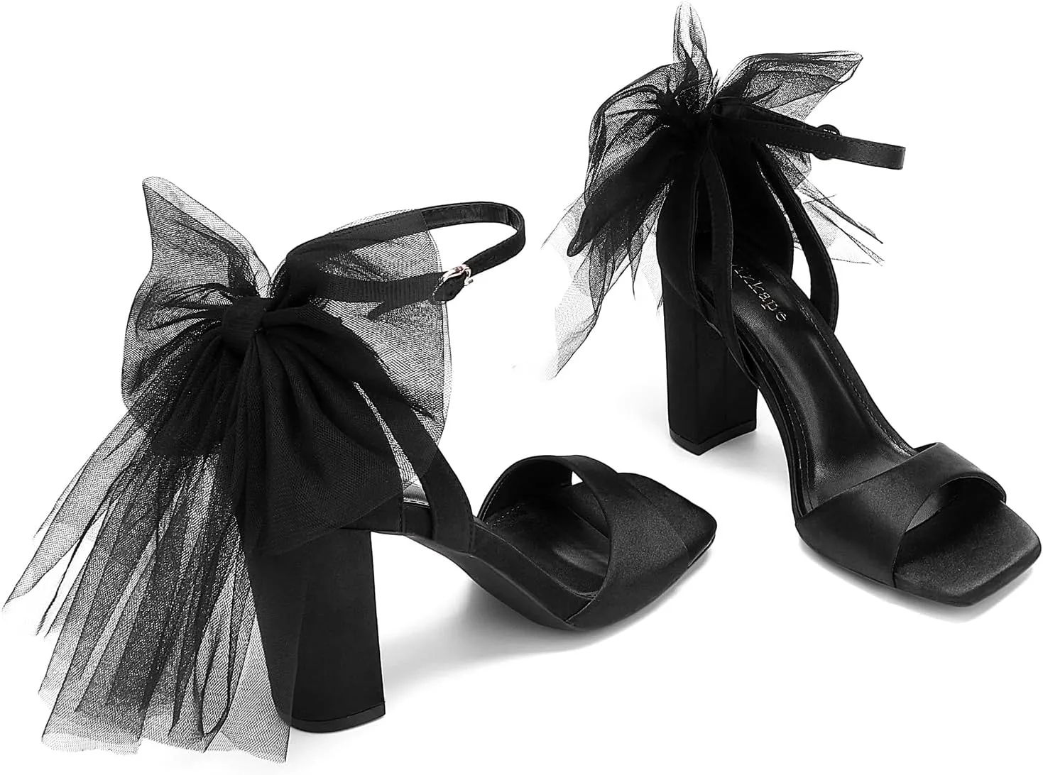 Women's Satin Wedding White Bow Heels for Women Block Chunky White Heels Wedding Shoes for Bride White Dress Shoes for Women White Wedge Heel Bow