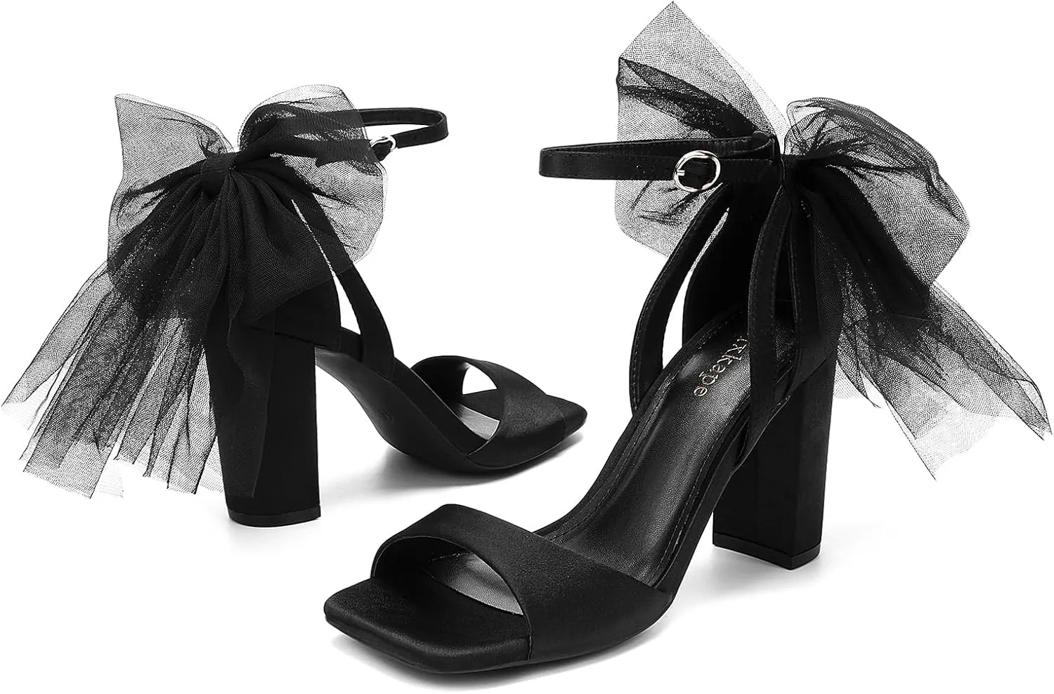 Women's Satin Wedding White Bow Heels for Women Block Chunky White Heels Wedding Shoes for Bride White Dress Shoes for Women White Wedge Heel Bow