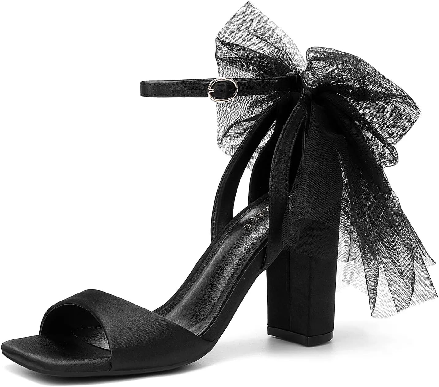 Women's Satin Wedding White Bow Heels for Women Block Chunky White Heels Wedding Shoes for Bride White Dress Shoes for Women White Wedge Heel Bow