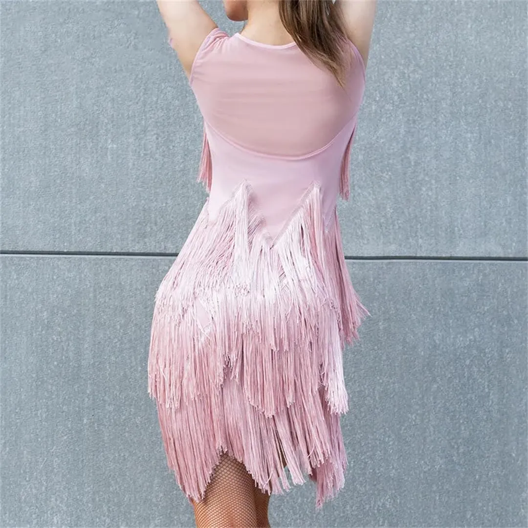 Womens Sequin Tassel Party Dress Sexy Cocktail Vintage Mini Dresses