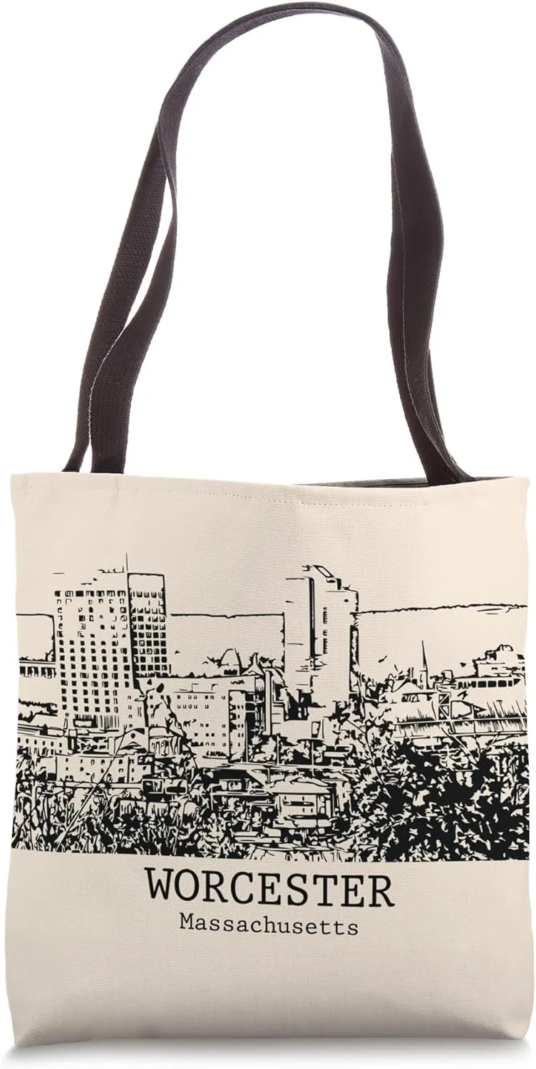 Worcester Massachusetts Vintage Retro Travel Souvenir Tote Bag