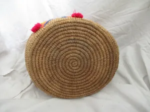 Woven Basket Bucket TOTE Bag COLORFUL Tassel Shopper Market Summer Purse Laughing