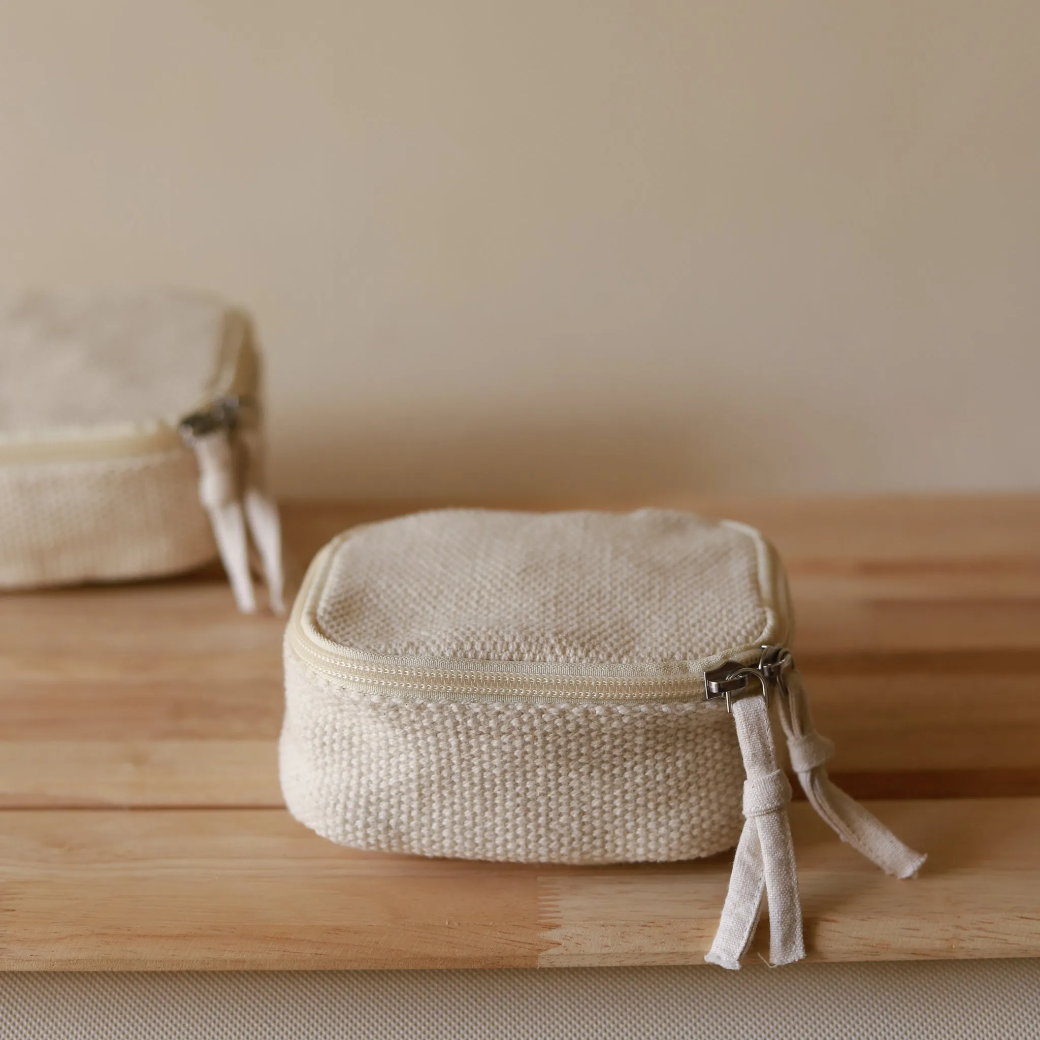 Woven Cotton Box Pouches - Set of 3