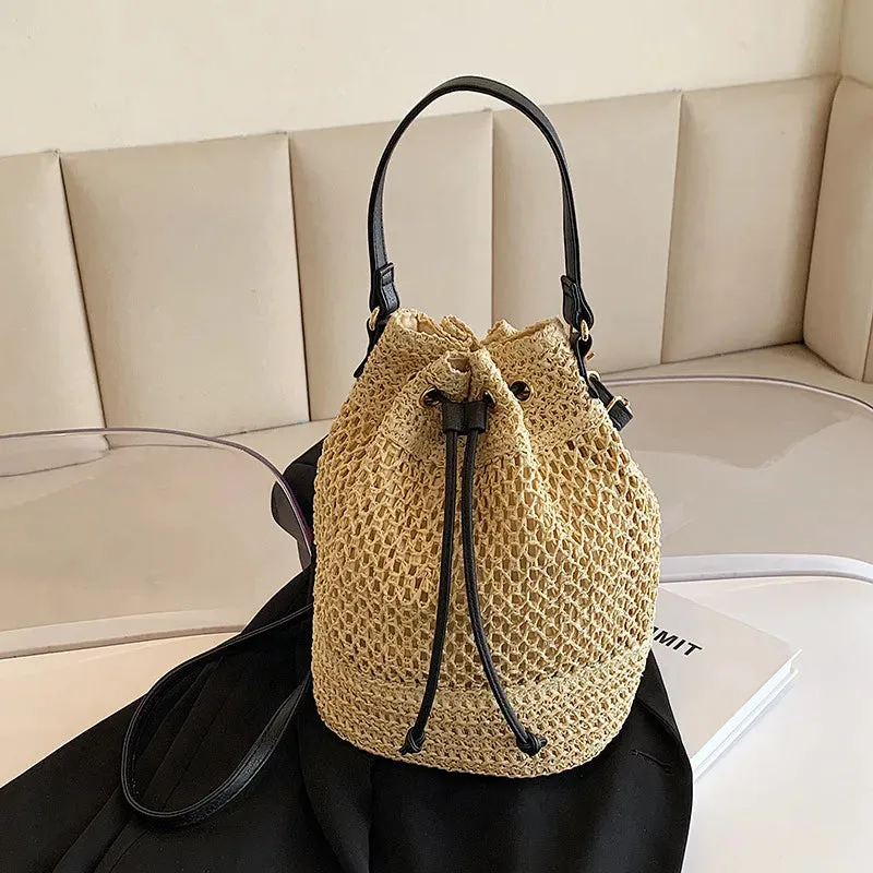 Woven Straw Beach Crossbody Travel Handbag