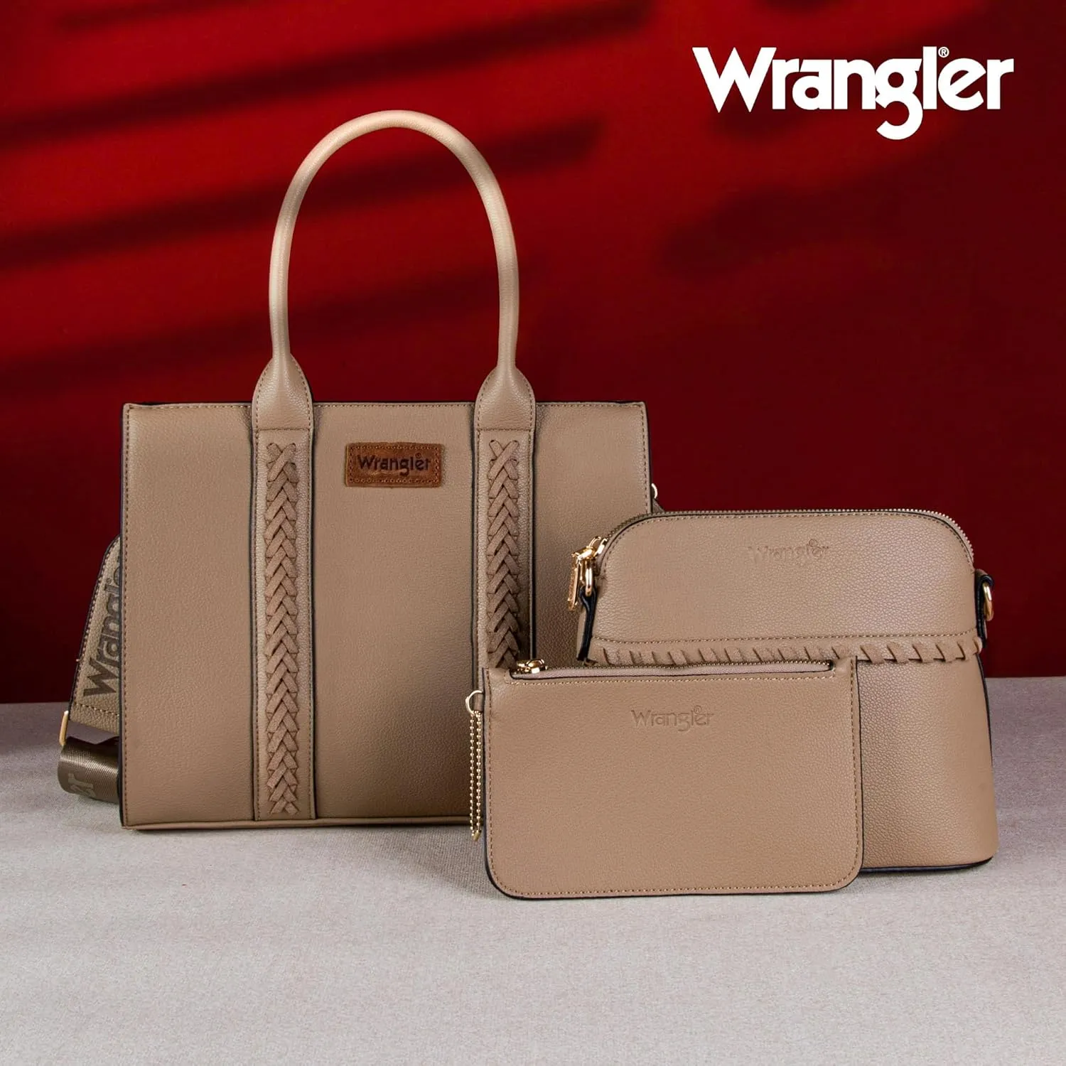 Wrangler 3Pcs Purses for Women Tote Bag Crossbody Handbag Sets with Strap