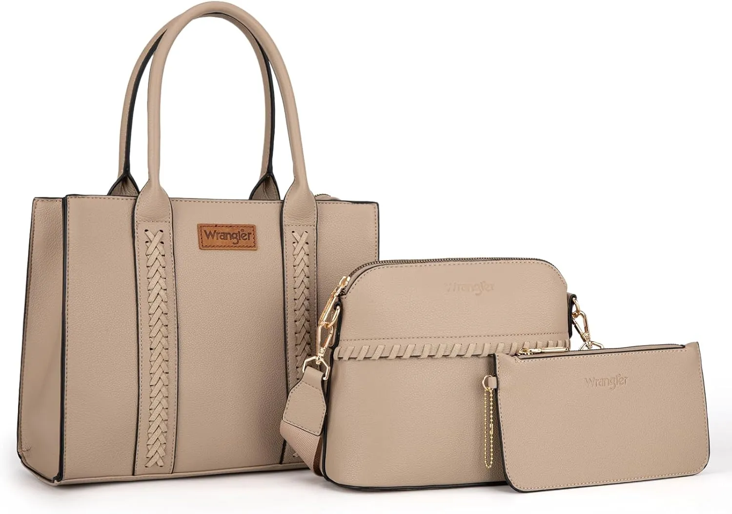 Wrangler 3Pcs Purses for Women Tote Bag Crossbody Handbag Sets with Strap