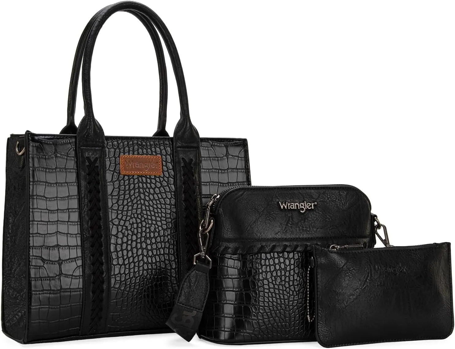 Wrangler 3Pcs Purses for Women Tote Bag Crossbody Handbag Sets with Strap