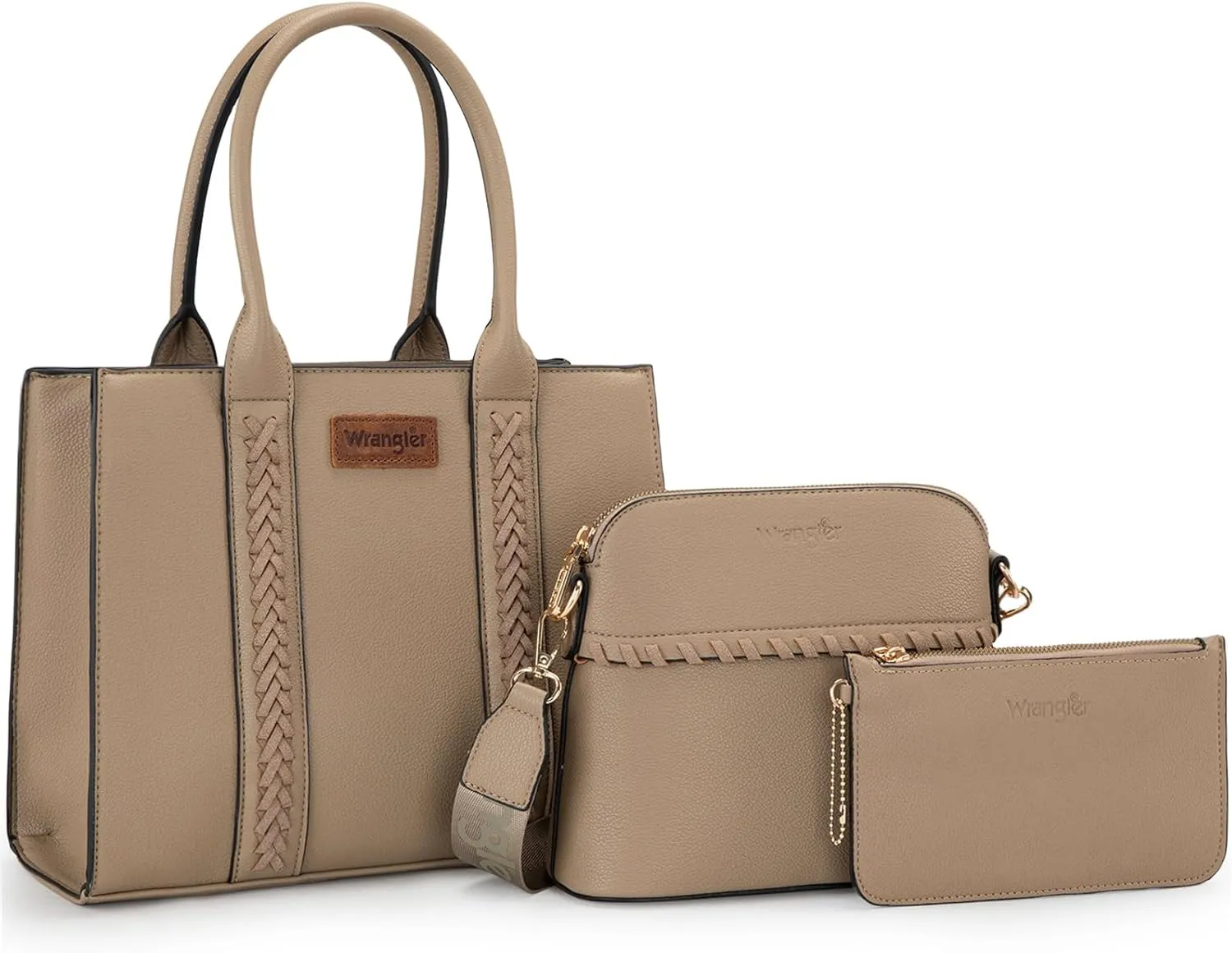 Wrangler 3Pcs Purses for Women Tote Bag Crossbody Handbag Sets with Strap