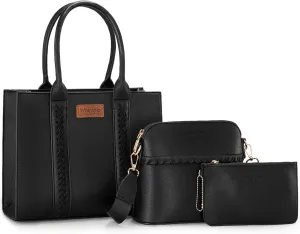 Wrangler 3Pcs Purses for Women Tote Bag Crossbody Handbag Sets with Strap
